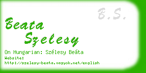 beata szelesy business card